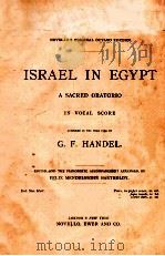 ISRAEL IN EGYPT A SACRED ORATORIO IN VOCAL SCORE（1738 PDF版）