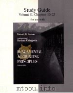 STUDY GUIDE  VOLUME II，CHAPTERS 13-25  FUNDAMENTAL ACCOUNTING PRINCIPLES  FOURTEENTH EDITION   1996  PDF电子版封面  0256178283   