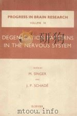 PROGRESS IN BRAIN RESEARCH VOLUME 14 DEGENERATION PATTERNS IN THE NERVOUS SYSTEM   1965  PDF电子版封面    M.SINGER J.P.SCHADE 