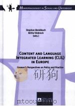 content and language integrated learning(clil)in europeresearch perspectives on policy and practice     PDF电子版封面     