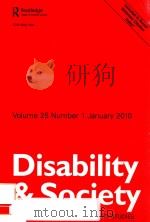 DISABILITY & SOCIETY VOLUME 25 NUMBER 1 JANUARY 2010（ PDF版）