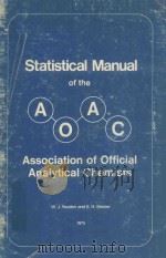STATISTICAL MANUAL OF THE ASSOCIATION OF OFFICIAL ANALYTICAL CHEMISTS（1975 PDF版）