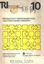 THE CONFERENCE ON PRODUCTIVITY IMPROVEMENT FOR TAXI/PARATRANSIT INDUSTRY   1978  PDF电子版封面     