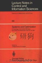 LECTURE NOTES IN CONTROL AND INFORMATION SCIENCES  66 SYSTEMS AND OPTIMIZATION（1985 PDF版）