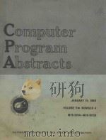 COMPUTER PROGRAM ABSTRACTS JANUARY 15 1980 VOLUME 11·NUMBER 4 M79-10114-M79-10130（1980 PDF版）
