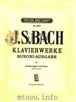 Klavier Werke busoni-ausgabe 4     PDF电子版封面    J.S.BACH 