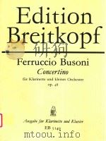 FERRUCCIO BUSONI CONCERTINO FUR KLARINETTE UND KLEINES ORCHESTER OP.48=单簧管小协奏曲(单簧管和钢琴)(     PDF电子版封面    布佐尼 
