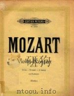 Violn=Konzert K.V.211 D dur-D major-re majeur=莫扎特曲小提琴协奏曲D长调作品211号（小提琴，钢琴谱）     PDF电子版封面    W.A.Mozart 
