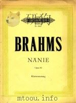 Brahms Nanie Opus Klavierauszug     PDF电子版封面    Brahms 