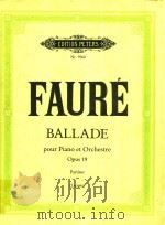 FAURE BALLADE     PDF电子版封面    FAURE 