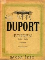 大提琴练习曲     PDF电子版封面    杜波尔特 