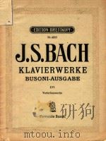 Klavier werke busoni-ausgabe     PDF电子版封面    J.S.Bach 