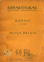 MISSA BREVIS   1959  PDF电子版封面    KODALY ZOLTAN 
