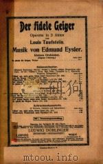 Der fidele Geiger Operette in 3 Akten   1919  PDF电子版封面     
