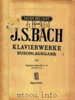 J.S.BACH KLAVIERWERKE     PDF电子版封面    BUSONI-AUSGABE 