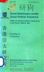 Social Mobilization Amidst Social Political Trubulence Patterns of Social Conflict in Hong Kong in t   1999  PDF电子版封面  9624410968   