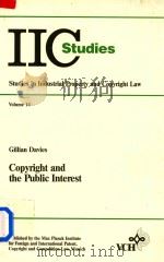 Copyright and the Public Interest   1994  PDF电子版封面  3527286381  Gillian Davies 
