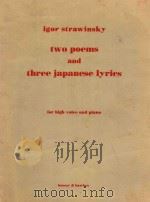 TWO POEMS AND THREE JAPANESE LYRIES     PDF电子版封面     