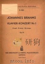 KLAVIER-KONZERT NR.1 D MOLL-D MINOR-RE MINEUR OP.15     PDF电子版封面    JOHNNES BRAHMS 