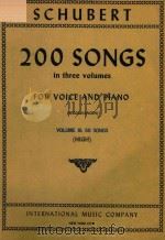 SCHUBERT 200 SONGS IN THREE VOLUMES FOR VOICE AND PIANO (SERGIUS KAGEN) VOLUME III:50 SONGS (HIGH)     PDF电子版封面    SCHUBERT 