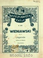 WILHELM HANSEN EDITION-Legende fur Violine und KIavier von Henri Wieniawski.Op.17 Violinstimme bezei     PDF电子版封面     