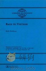 BACK TO VIETNAM   1991  PDF电子版封面    KEITH RICHBURG 