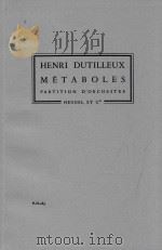 MéTABOLES  PARTITION D'ORCHESTRE  P.H.263   1967  PDF电子版封面  9790047317940   