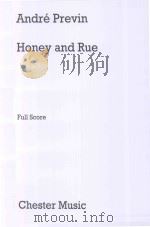 Honey and Rue  Full Score   1994  PDF电子版封面    André Previn 