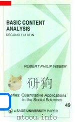 Basic Content Analysis Second Edition   1990  PDF电子版封面  0803938632  Robert Philip Weber 
