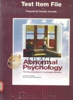 ABNORMAL PSYCHOLOGY:THE HUMAN EXPERIENCE OF PSYCHOLOGICAL DISORDERS SECOND EDITION   1997  PDF电子版封面  0697275604   