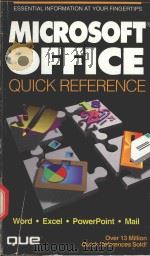 MICROSOFT OFFICE QUICK REFERENCE QUE QUICK REFERENCE SERIES   1994  PDF电子版封面  1565298802  SUE PLUMLEY 