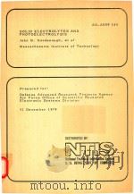 SOLID ELECTROLYTES AND PHOTOELECTROLYSIS   1974  PDF电子版封面     