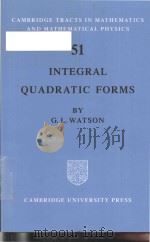 Integral quadratic forms   1960  PDF电子版封面  0521091817  G. L. Watson 