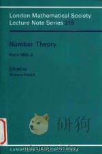 Number theory Seminaire de th eorie des nombres de Paris 1992-3   1992  PDF电子版封面  0521559111  Sinnou David 