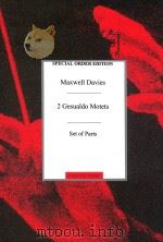 2 Gesualdo Motets Set of Parts arranged for brass quintet by PETER MAXWELL DAVIES SOS01293（1984 PDF版）