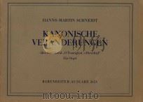 Kanonische Veranderungen uber den Choral   1952  PDF电子版封面     