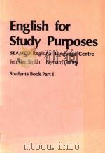 ENGLISH FOR STUDY PURPOSES  SEAMEO REGIONAL LANGUAGE CENTER  STUDENT'S BOOK  PART 1   1982  PDF电子版封面  0333333829  JENNIFER SMITH  BERNARD COFFEY 