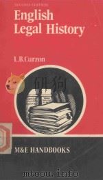 ENGLISH LEGAL HISTORY   1979  PDF电子版封面    L.B.CURZON 