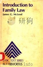 LNTRODUCTION TO FAMILY LAW   1983  PDF电子版封面  042984828X  JAMES G.MCLEOD 