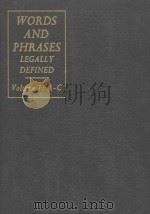 WORDS AND PHRASES LEGALLY DEFINED VOLUME 1 A-C   1969  PDF电子版封面     