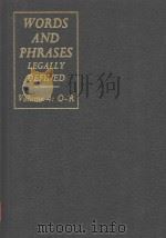 WORDS AND PHRASES LEGALLY DEFINED VOLUME 4 O-R   1969  PDF电子版封面     