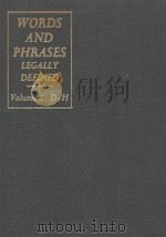 WORDS AND PHRASES LEGALLY DEFINED VOLUME 2 D-H   1969  PDF电子版封面     