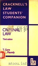 CRACKNELL'S LAW STUDENTS' COMPANION   1977  PDF电子版封面  0406567425  CRIMINAL LAW 