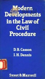 MODERN DEVELOPMENTS IN THE LAW OF CIVIL PROCEDURE   1982  PDF电子版封面  0421290005  D..B.CASSON 