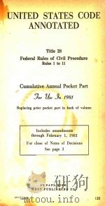 UNITED STATES CODE ANNOTATED TITLE 28   1981  PDF电子版封面     