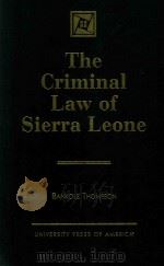 The Criminal Law of Sierra Leone（1999 PDF版）