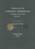 WORLD LIST SCIENTIFIC PERIODICAL PUBLISHED IN THE YEARS FOURTH EDITION VOLUME I（1963 PDF版）