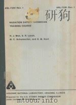 RADIATION SAFETY TECHNICIAN TRAINING COURSE   1972  PDF电子版封面     