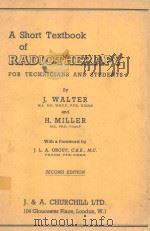 A SHORT TEXTBOOK OF RADIOTHERAPY SECOND EDITION   1959  PDF电子版封面     