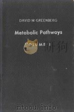 METABOLIC PATHWAYS VOLUME I（1960 PDF版）